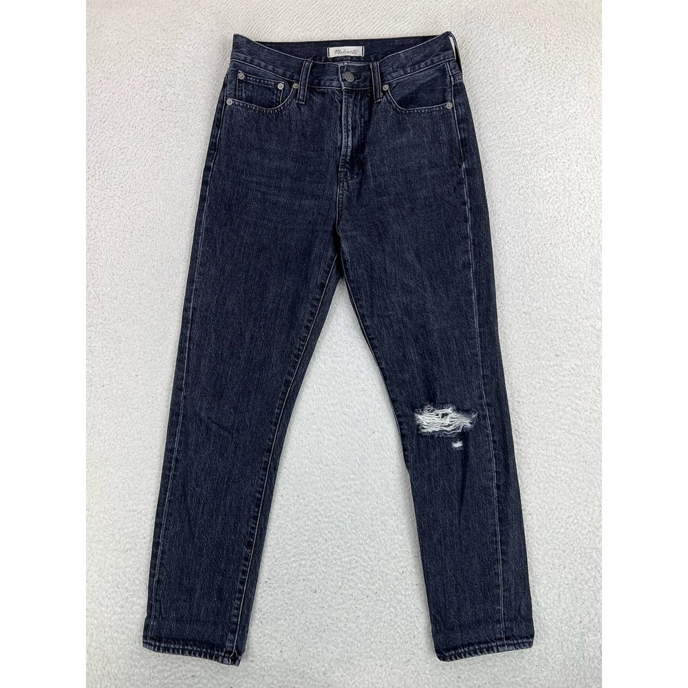 Madewell The Perfect Vintage Jean Jeans Womens 26 Gray Charcoal Wash Distressed